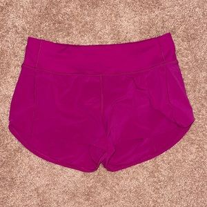 Lululemon Ripened Raspberry 4 inch Speed Up Shorts